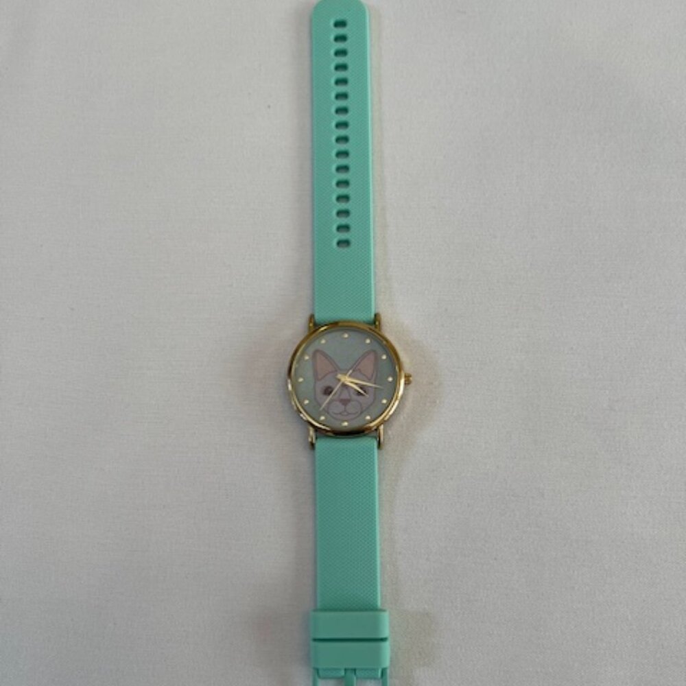 ACCUTIME WATCH CORP | Cat Face Women's Watch Silicone band-NEW Battery - Picture 2 of 8